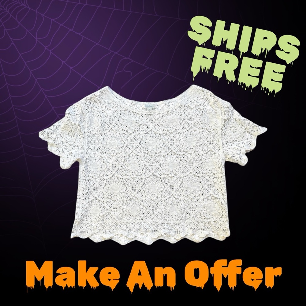 Sundance Ivory Lace Knit Top